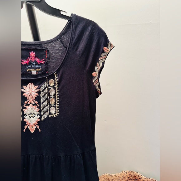 JW Los Angeles (Johnny Was) Embroidered Black Dress, Size XS in EUC - Picture 5 of 8